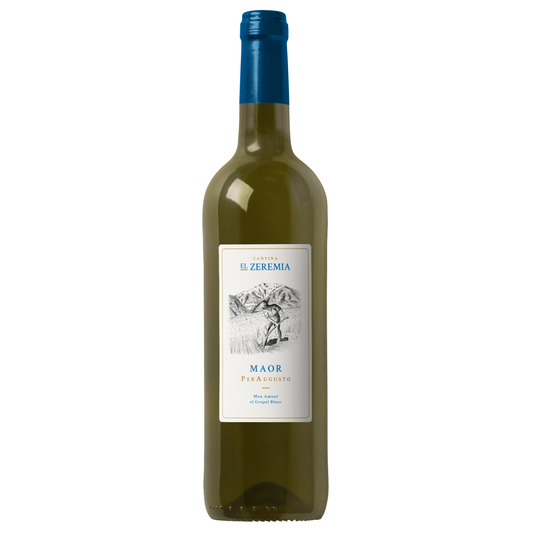 bottiglia di vino bianco, cantina el zeremia, maor